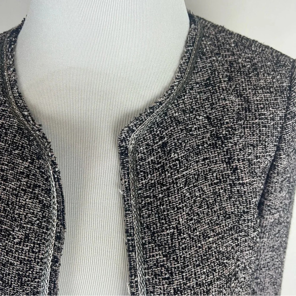 Rebecca Taylor Tweed Embellished Colarless Jacket Size 6 - Picture 7 of 10